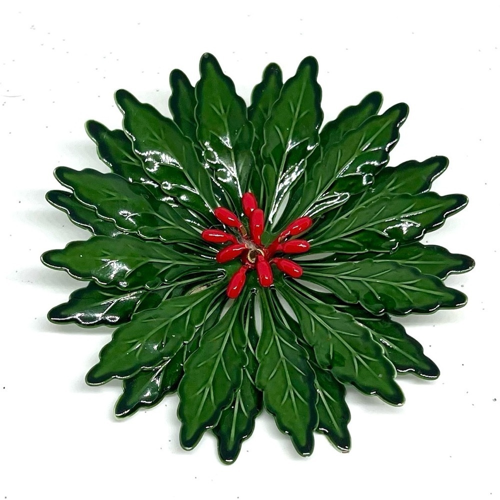Vintage Christmas Holly Pin